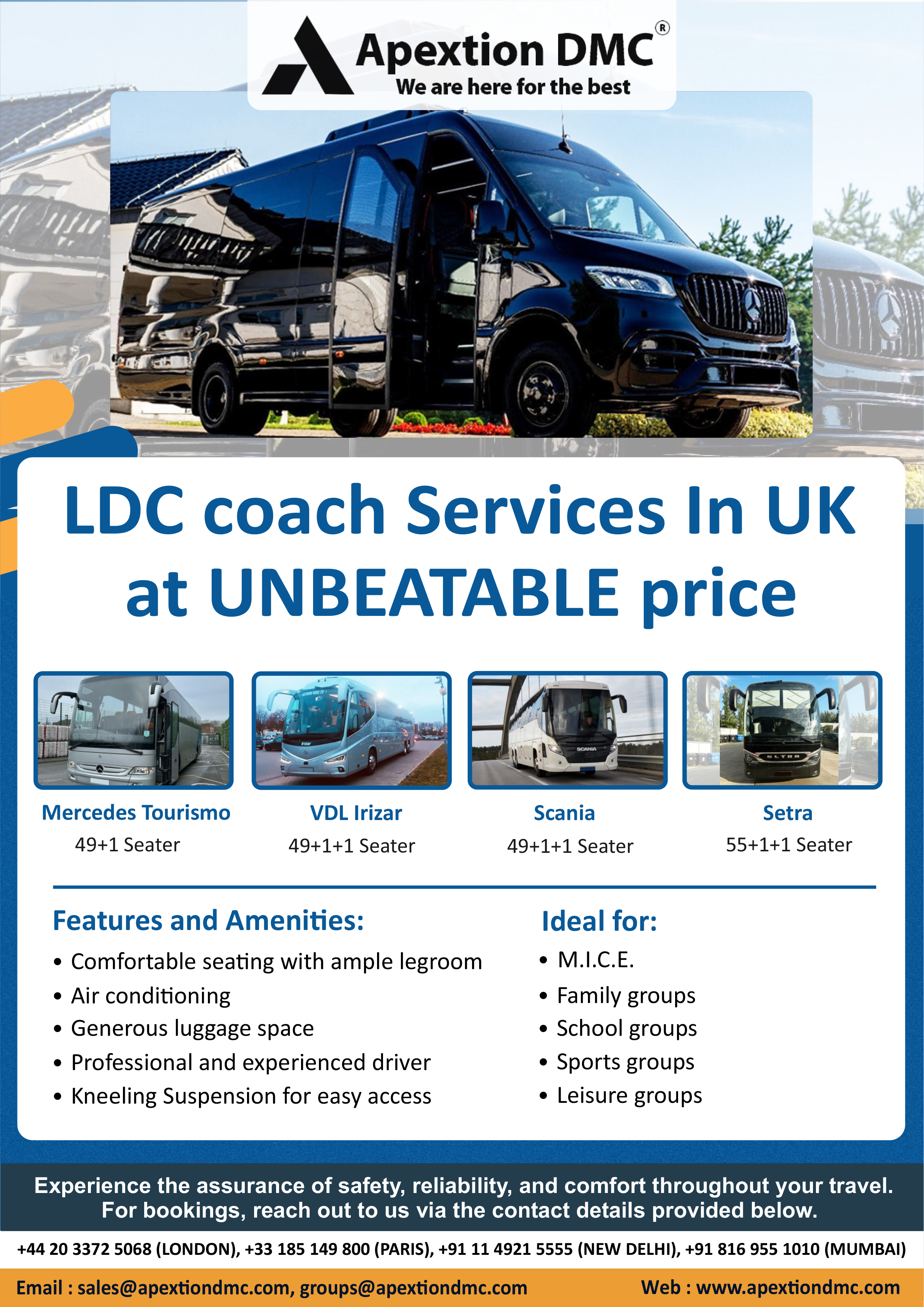 LDC Coach Services in the UK - Comfortable, Reliable & Unbeatable Prices