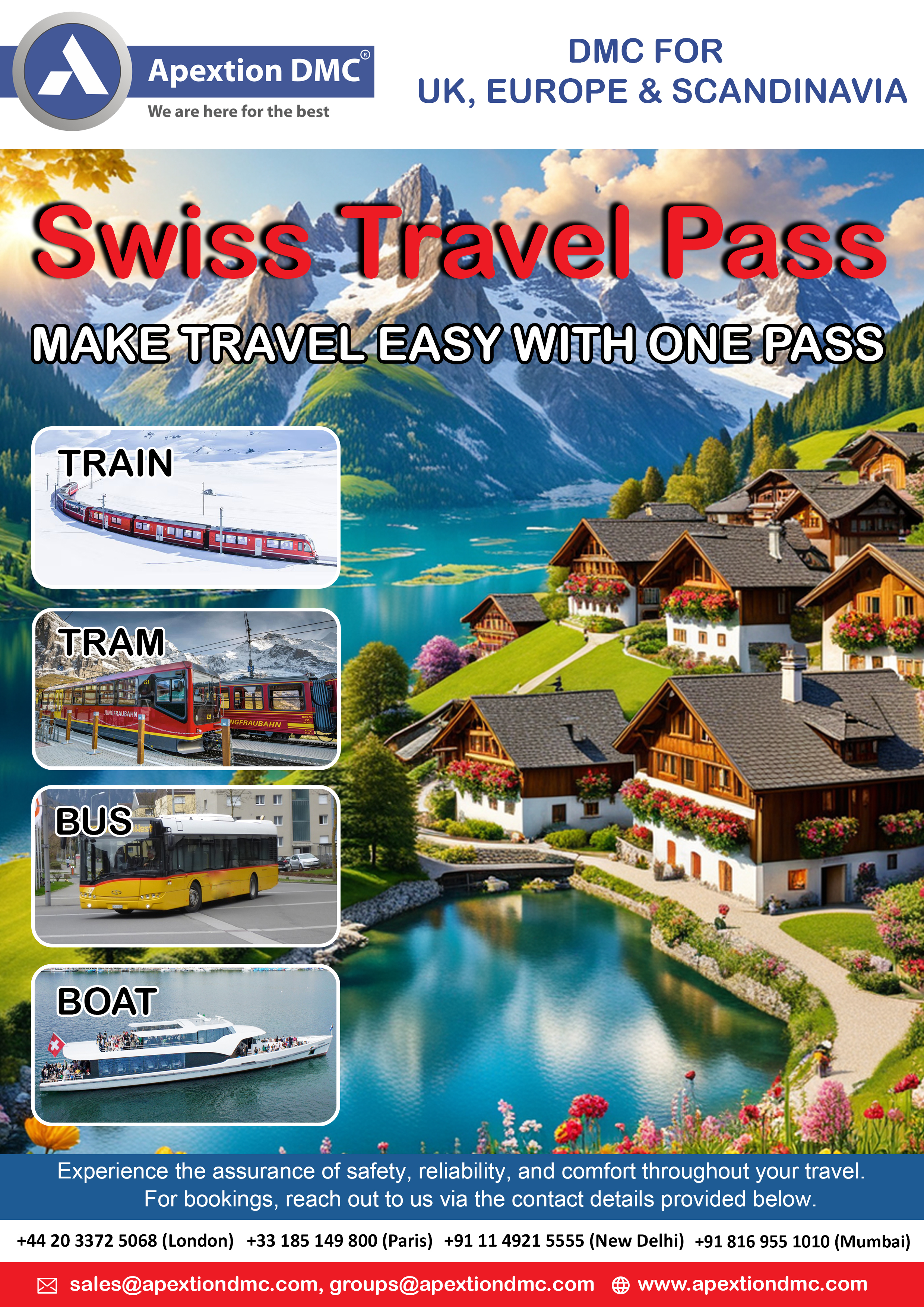 Buy Swiss Travel Pass - Unlimited Travel in Switzerland | Swiss Travel Pass booking | Apextion DMC